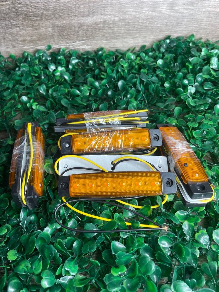 Kit 10 lanterna delimitadora led 12/24v âmbar crystal